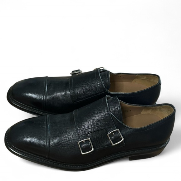 Salvatore Ferragamo Mens Black Leather Monk Strap Shoes Size 9.5 D main image 4